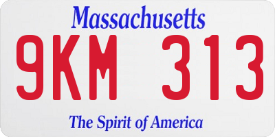 MA license plate 9KM313