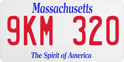MA license plate 9KM320