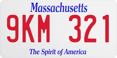 MA license plate 9KM321