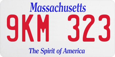 MA license plate 9KM323