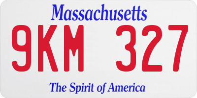 MA license plate 9KM327