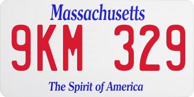 MA license plate 9KM329