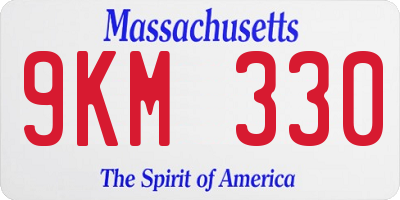 MA license plate 9KM330