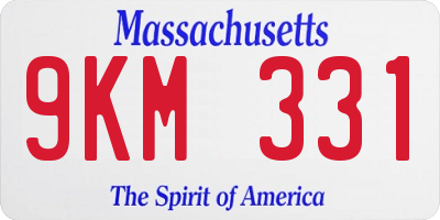 MA license plate 9KM331