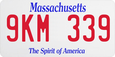 MA license plate 9KM339