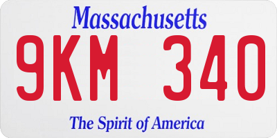 MA license plate 9KM340