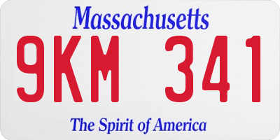 MA license plate 9KM341