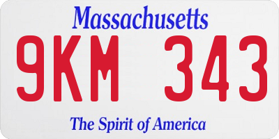 MA license plate 9KM343