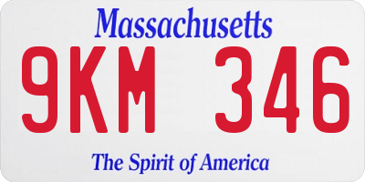 MA license plate 9KM346