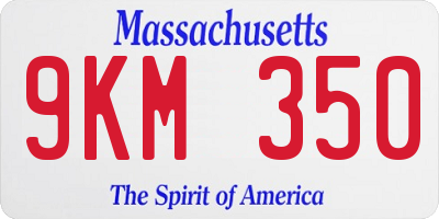 MA license plate 9KM350
