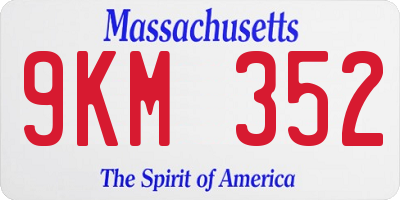 MA license plate 9KM352