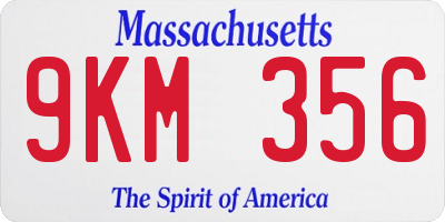 MA license plate 9KM356