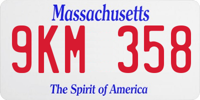 MA license plate 9KM358
