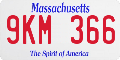 MA license plate 9KM366