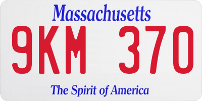MA license plate 9KM370