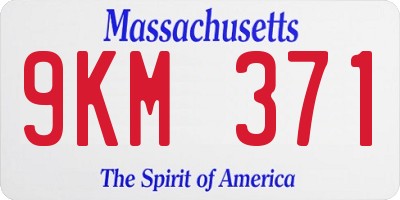 MA license plate 9KM371