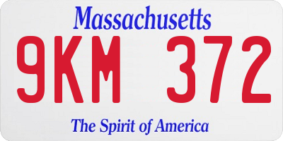 MA license plate 9KM372