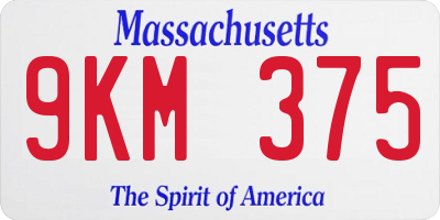 MA license plate 9KM375
