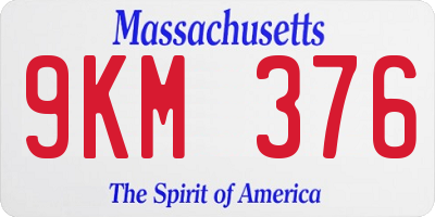 MA license plate 9KM376