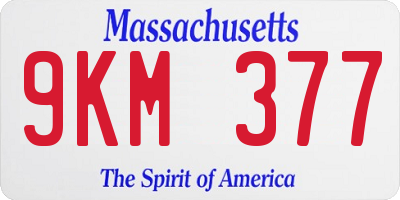 MA license plate 9KM377