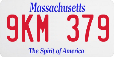MA license plate 9KM379