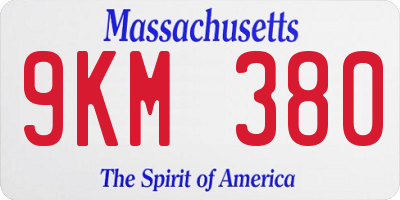 MA license plate 9KM380