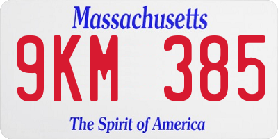 MA license plate 9KM385