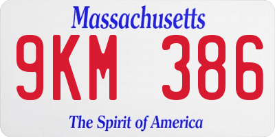 MA license plate 9KM386