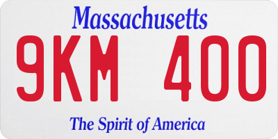MA license plate 9KM400