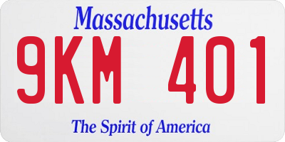 MA license plate 9KM401