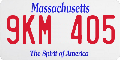 MA license plate 9KM405