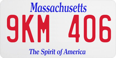 MA license plate 9KM406
