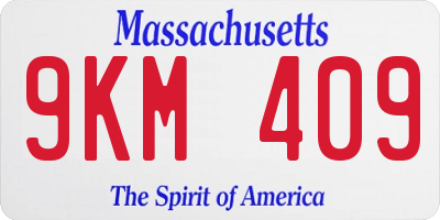 MA license plate 9KM409