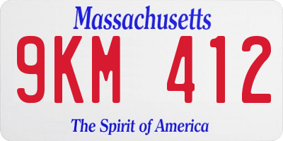 MA license plate 9KM412