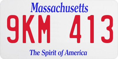 MA license plate 9KM413