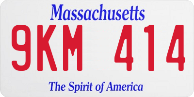 MA license plate 9KM414