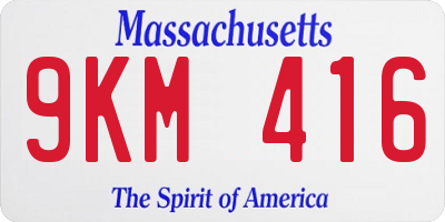 MA license plate 9KM416