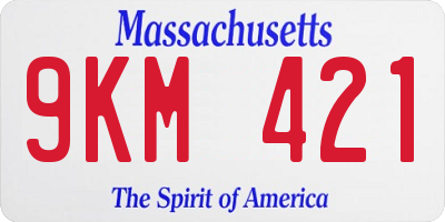 MA license plate 9KM421