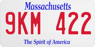 MA license plate 9KM422