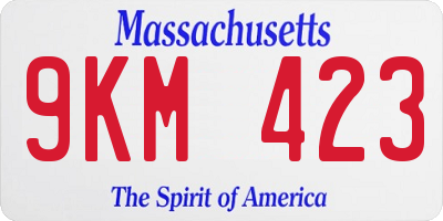 MA license plate 9KM423