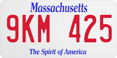 MA license plate 9KM425