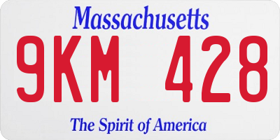 MA license plate 9KM428
