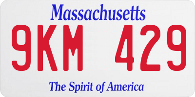 MA license plate 9KM429