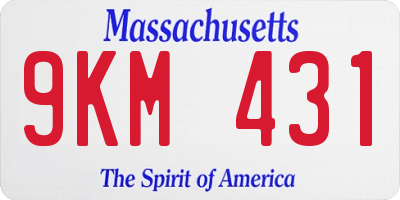 MA license plate 9KM431