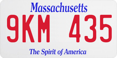 MA license plate 9KM435