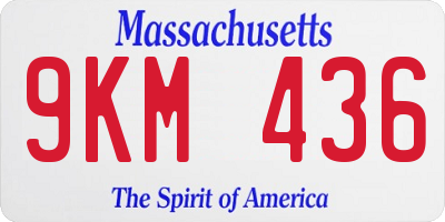 MA license plate 9KM436