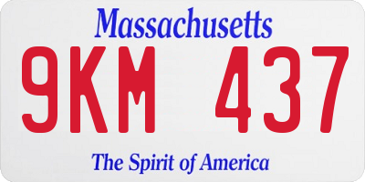 MA license plate 9KM437