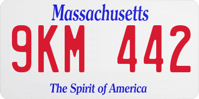 MA license plate 9KM442