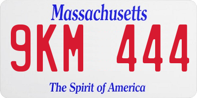 MA license plate 9KM444
