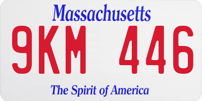 MA license plate 9KM446